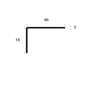 Conière à angle arrondi 15x40 épaisseur 3