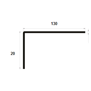 Cornière à angle arrondi 20x130 épaisseur 3