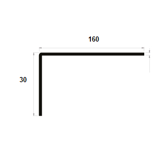 Cornière à angle arrondi 30x160 épaisseur 3