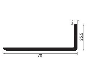 Cornière biseautée 25x70 épaisseur 3