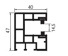 Coulisse/Tapée 40x47 avec 2 joints brosses