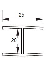 Profilé en H 25x20x25