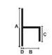 Profilé en H 38,5x13,5x12,5