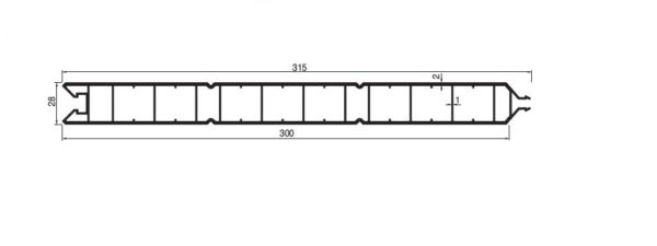 Planche 300x28 avec pas de 100