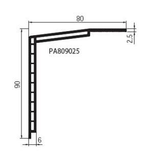 Cornière Pan coupé 100x100 - Finition Fenêtre PVC - Couleur blanc