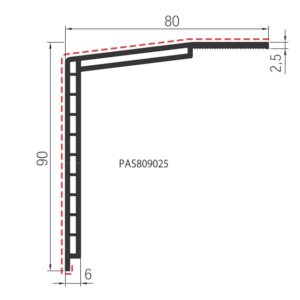 Cornière à pan coupé double paroi 80x90 épaisseur 2,5