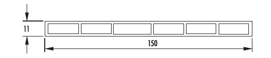 Profilé PVC pour compensation sans adhésif de 150 épaisseur 11