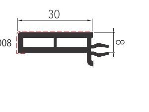 Profilé de recouvrement 30x8 pour Schüco/Aluplast