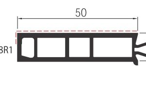 Profilé de recouvrement 50x12 pour Schüco/Aluplast
