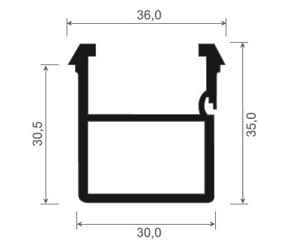 Profilé de protection 30x35 SCHÜCO