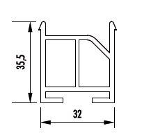 Profilé de protection 32x35 SCHÜCO