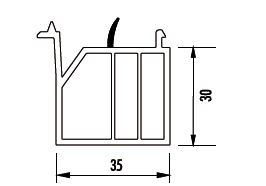 Profilé de protection 35x30 avec lèvre REHAU