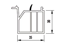 Profilé de protection 35x30 avec lèvre VEKA