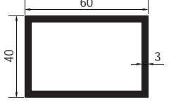 Profilé tubulaire sans adhésif de 60x40 épaisseur 3