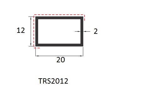 Tube rectangulaire 20x12