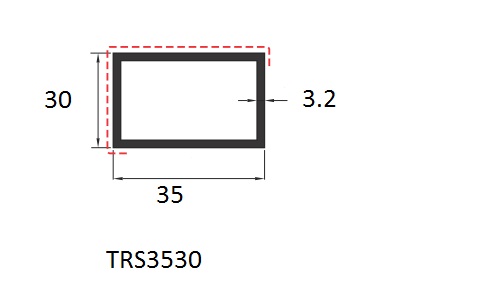 Tube rectangulaire 35x30