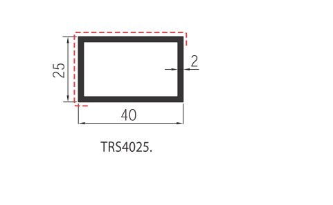 Tube rectangulaire 40x25