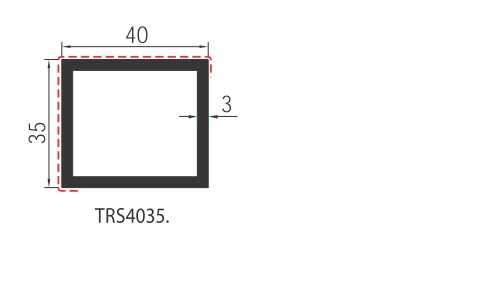 Tube rectangulaire 40x35