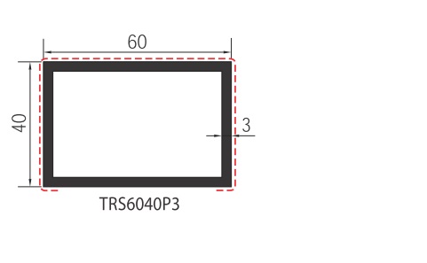 Tube rectangulaire 60x40