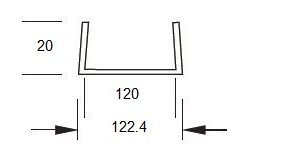 Profil en U 20x120x20