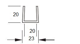 Profil en U 20x20x20