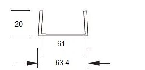 Profil en U 20x61x20