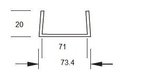 Profil en U 20x71x20