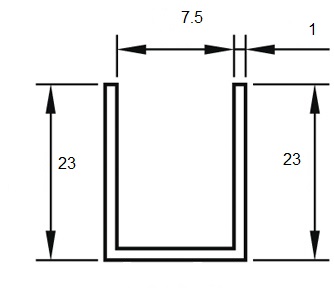 Profil en U 23x7,5x23