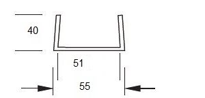 Profil en U 40x51x40