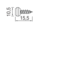 Vis plot pour clipsage du profilé 264 et pour coulisse de volet roulant