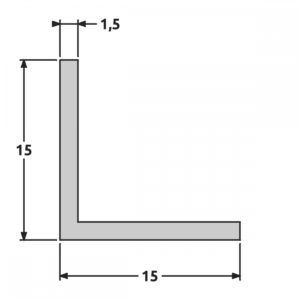 Cornière 15x15 fine structure