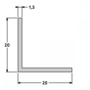 Cornière 20x20 fine structure