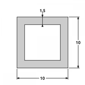 Tube 10x10 brut