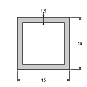 Tube 15x15 brut