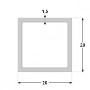 Tube 20x20 brillant