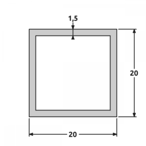 Tube 20x20 fine structure