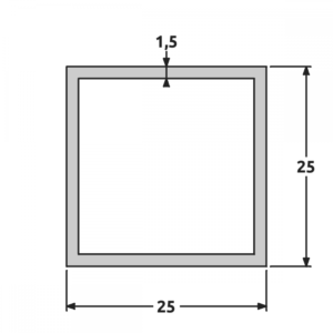 Tube 25x25 brut