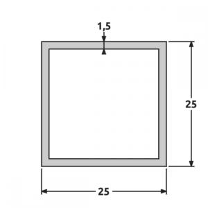 Tube 25x25 mat/satiné