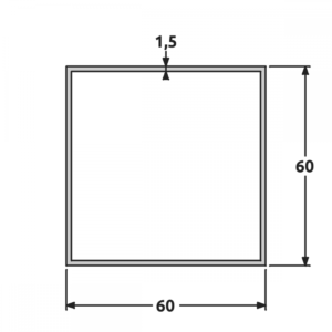 Tube 60x60 brillant