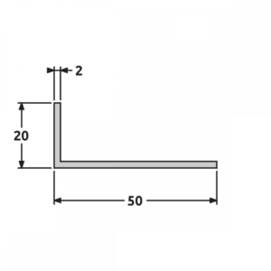 Cornière 20x50 fine structure