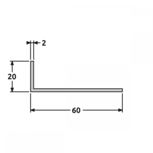 Cornière 20x60 fine structure