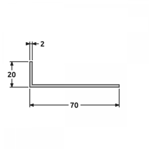 Cornière 20x70 brillant