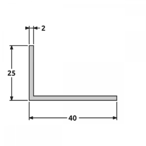 Cornière 25x40 fine structure