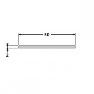 Plat 50x2 mat/satiné