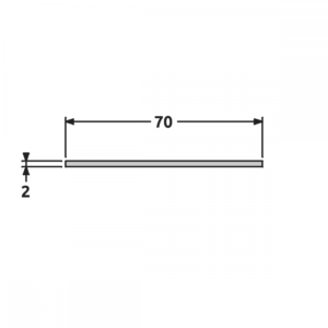 Plat 70x2 mat/satiné