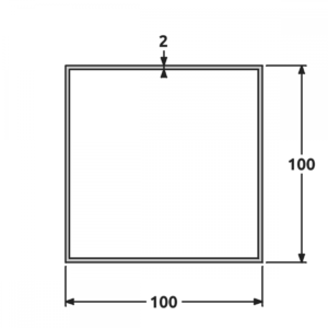 Tube 100x100 brut