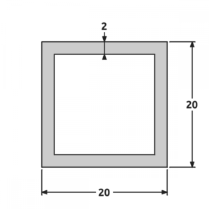 Tube 20x20 brillant