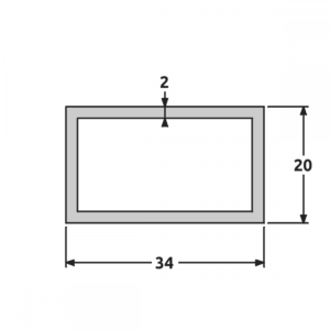 Tube 20x34 brillant