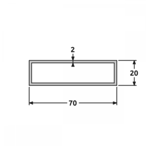 Tube 20x70 brillant