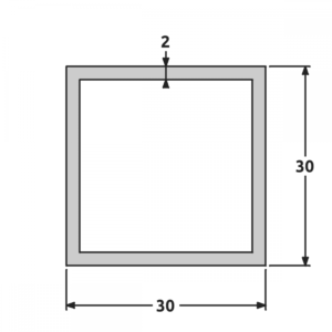 Tube 30x30 brillant